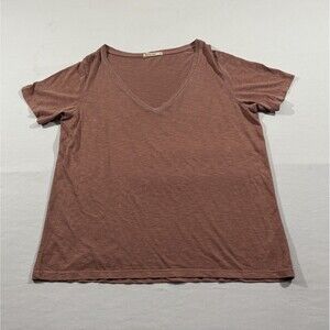Marine Layer Mauve Boyfriend V Neck Tee Shirt Womens T-shirt Cotton Blend Sz M